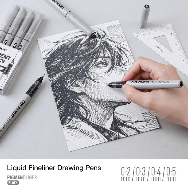 LANGUO 0.2/0.3/0.4/0.5 mm Micr - Copic Marker Sketch ulasan dan harga