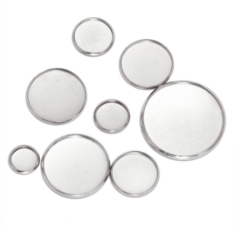 20pcs Stainless Steel Round Se - Bezels Set Pendant ulasan dan harga