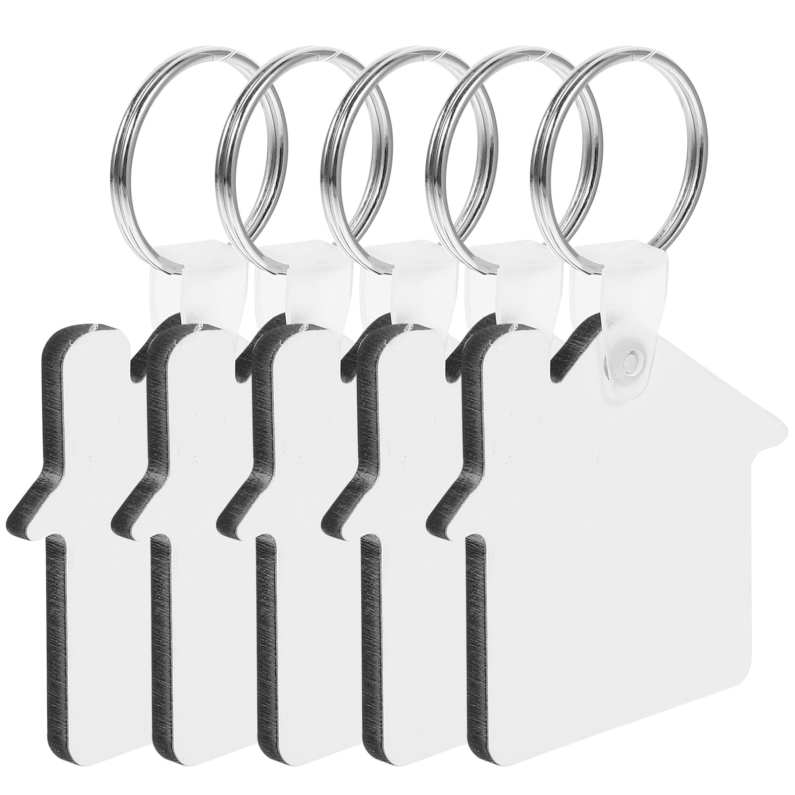 5Pcs Sublimation Keychain Blan - Wood Ring Blank ulasan dan harga