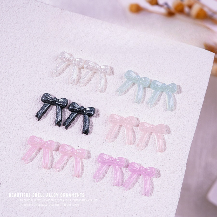 100pcs/pack New Glitter Bow Ti - Resin Glitter Pack ulasan dan harga